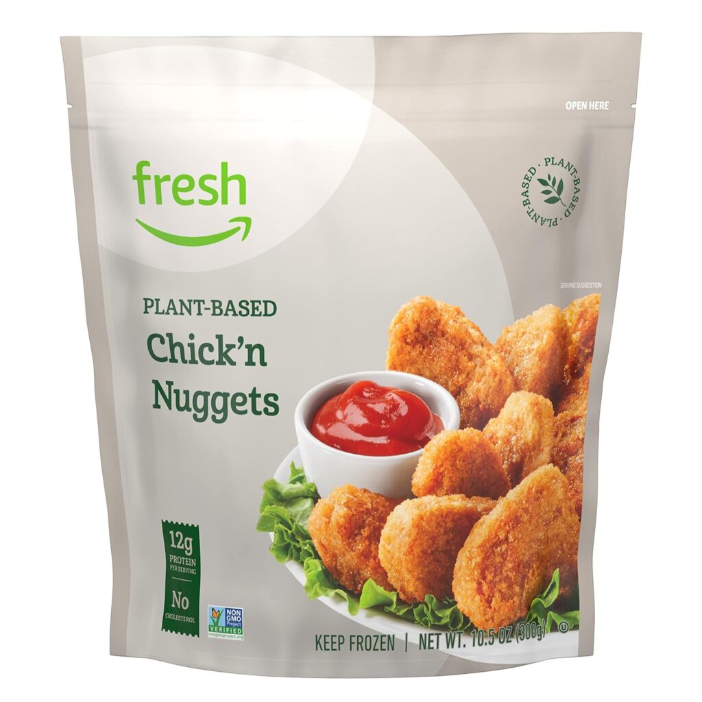 Amazon Fresh Brand, Plant Based Chicken Nuggets Frozen Pack, 10.5 Oz