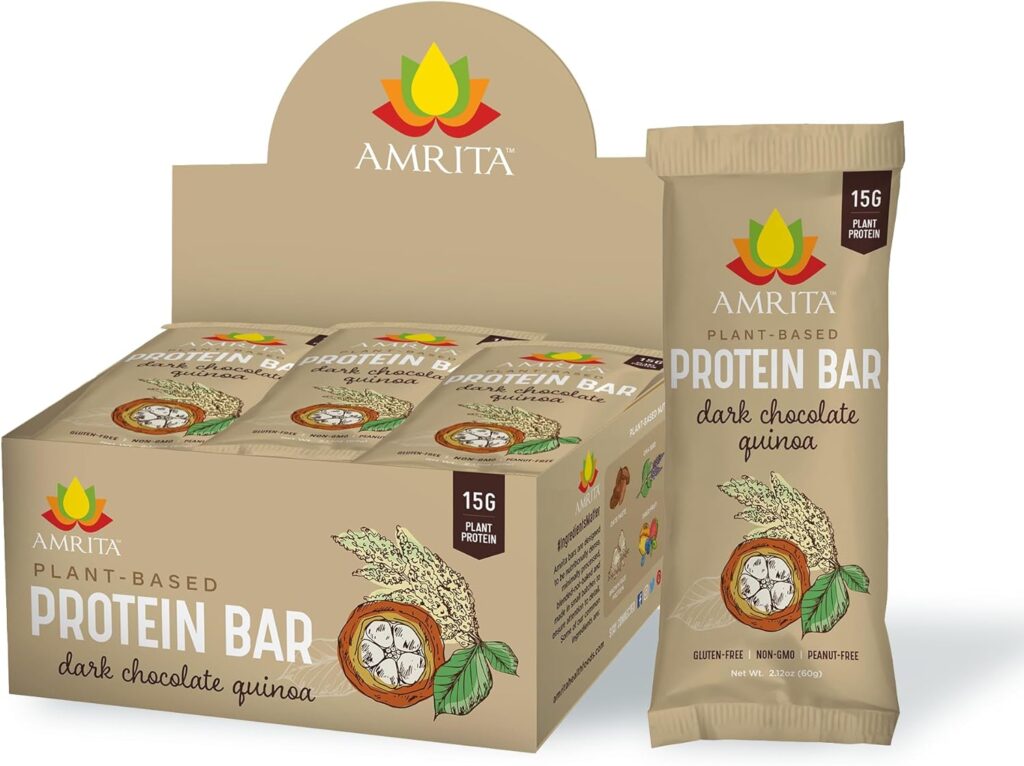 AMRITA Variety Pack (12 bars) Vegan Protein Bars | Peanut Free, Soy  Gluten Free Sampler Pack | High Fiber Meal Replacement Bar, Healthy Snacks | Paleo Snack, Dairy Free, Plant Based Energy Bars | No Sugar Alcohol