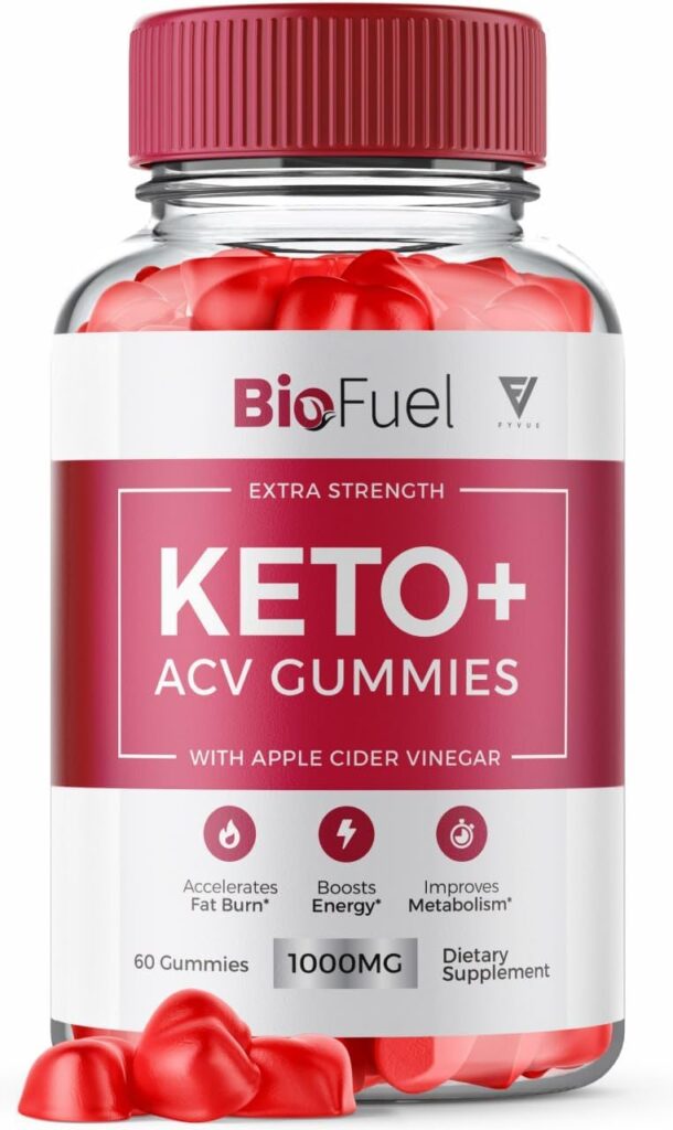 Biofuel Keto ACV Gummies, Biofuel Keto ACV Gummies Advanced, Bio Fuel Keto + ACV Apple Cider Vinegar Extra Strength Vitamin Folate Supplement 1000MG Beet Root (60 Gummies)