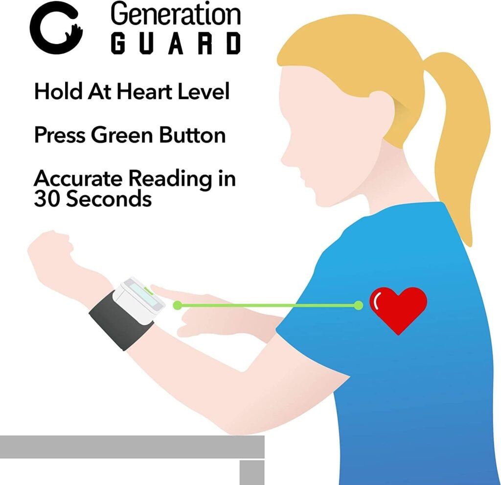 Clinical Automatic Blood Pressure Monitor FDA Approved by Generation Guard with Portable Case Irregular Heartbeat BP and Adjustable Wrist Cuff Perfect for Health Monitoring