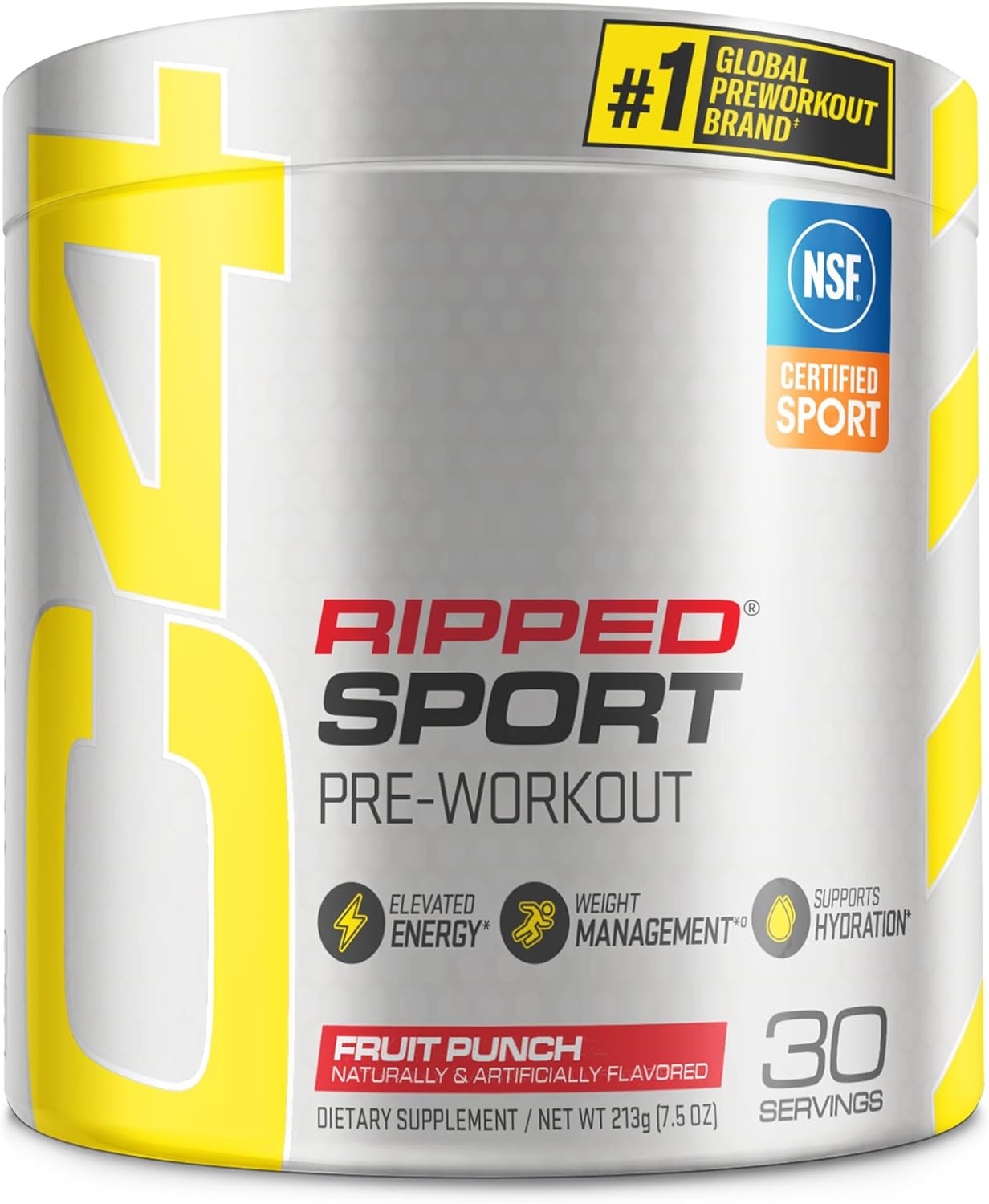 C4 Ripped Sport Pre Workout Powder Arctic Snow Cone - NSF Certified for Sport + Sugar Free Preworkout Energy Supplement for Men  Women - 135mg Caffeine + Weight Loss - 30 Servings