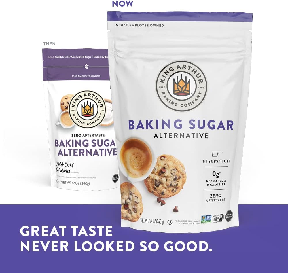 King Arthur, Baking Sugar Alternative, Made with Plant-Based Ingredients, Keto-Friendly, 1-to-1 Substitute for Granulated Sugar, 12 Ounces