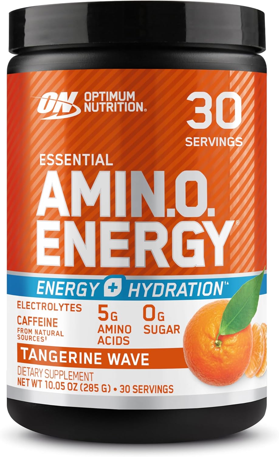 Optimum Nutrition Amino Energy Powder Plus Hydration, with BCAA, Electrolytes, and Caffeine, Tangerine Wave, 30 Servings (Packaging May Vary)