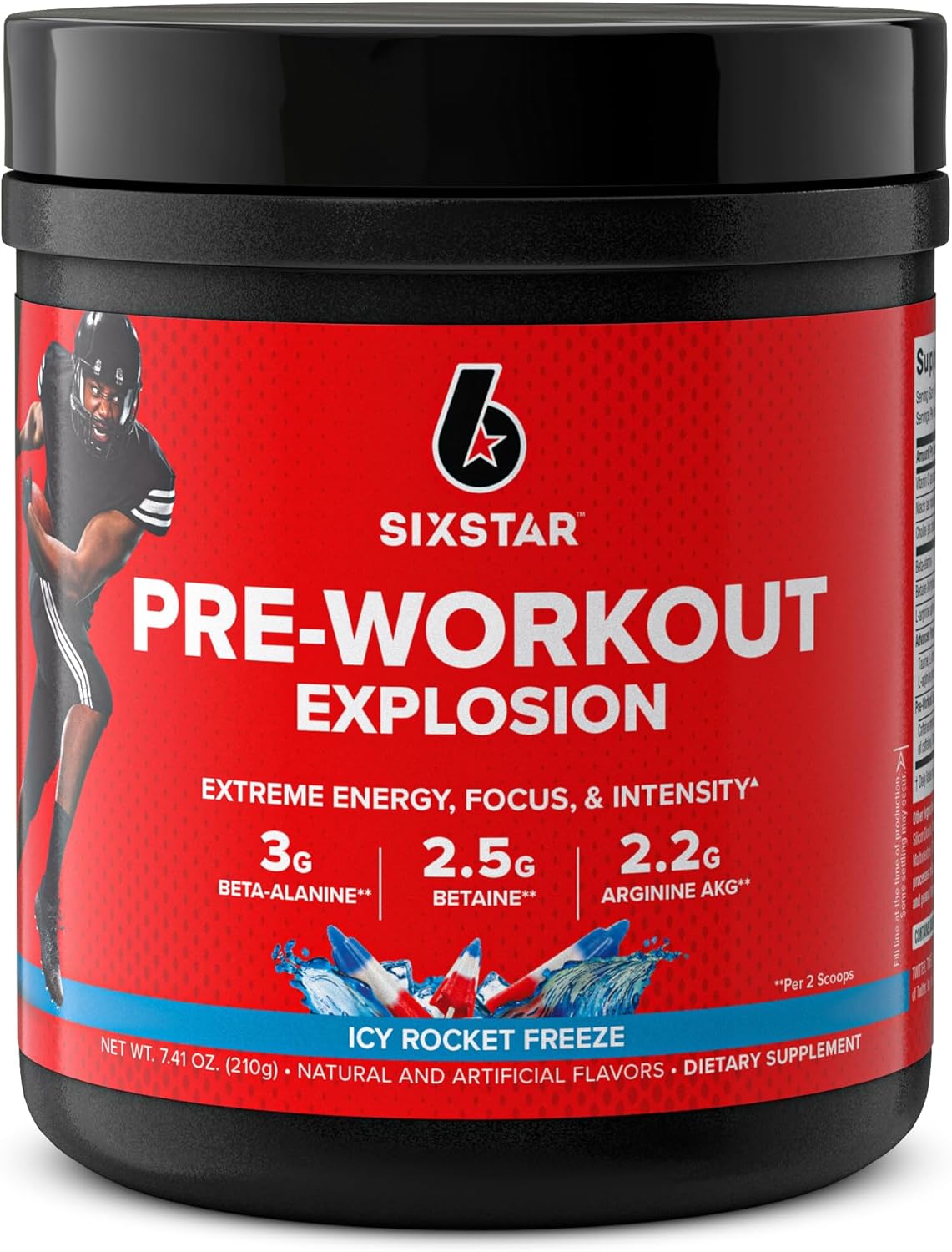 Six Star Pre-Workout Explosion 30 Servings ICY Rocket Freeze US