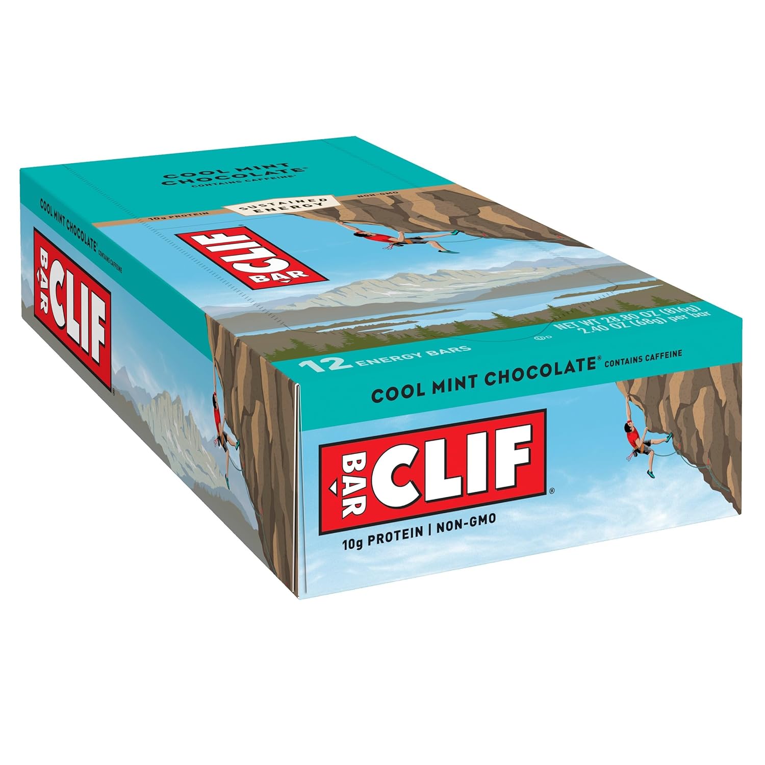 CLIF BAR Protein Energy Bar, Cool Mint Chocolate, With Caffeine, 2.4 Ounce (Pack of 1)