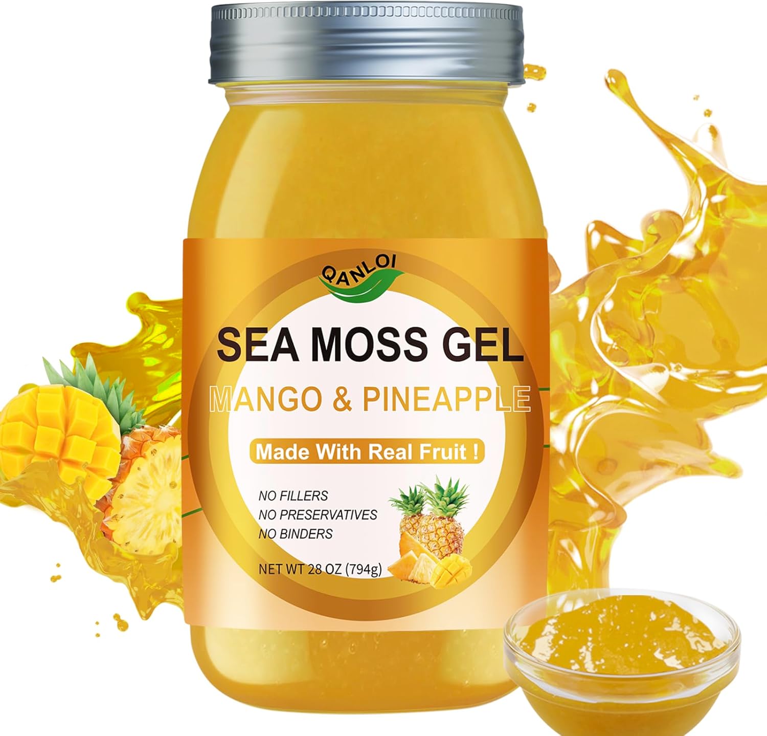 (28OZ Sea Moss Gel, Organic Sea Moss Gel with Irish Sea Moss-Gluten-Free,Non-GMO,Vegan-Sea Moss Advanced (Mango Pineapple)