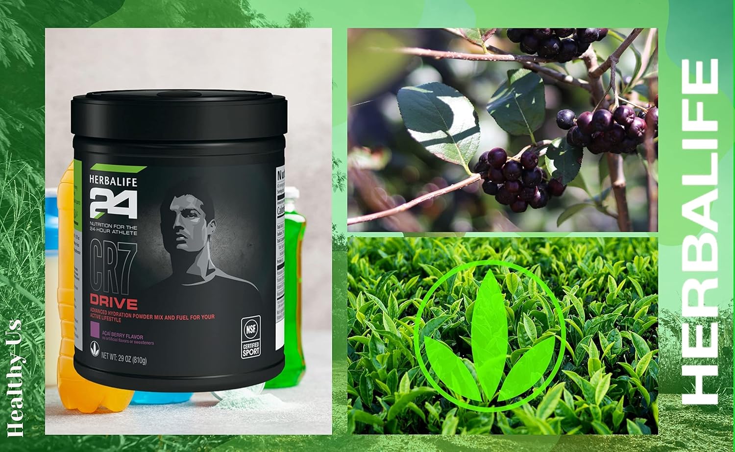 HERBALIFE24 CR7 Drive: Acai Berry (810G) Nutrition for The 24-Hour Athlete,Advanced Hydration Powder Mix and Fuel for Your Active Lifestyle, Natural Flavor, No Artificial Sweetener